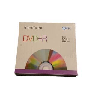 Memorex DVD+R 9 pack - 16X, 4.7GB, 120 mins Individual Jewel Cases Open Box